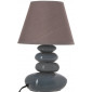 Lampe 4 galets abat-jour marron foncé - Lampe à poser - D 20,5 x H 31 cm - Gris|Lampes à poser|AC Deco