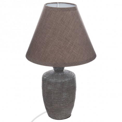 Lampe à poser en céramique "Balvy" - Taupe - D 20 x H 32 cm|Lampes à poser|AC Deco