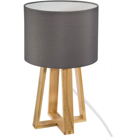 Lampe à poser multi-pied en bois "Molu" - Gris et beige - H 46 x D 28 cm|Lampes à poser|AC Deco