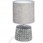 Lampe cannage en céramique "Yojoa" - Bleu - H 23 x D 13 cm|Lampes à poser|AC Deco
