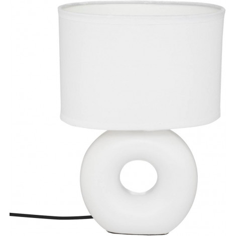 Lampe donut en céramique à poser "Baru" - Blanc mat - H 25 x L 18,2 x P 11,8 cm|Lampes à poser|AC Deco