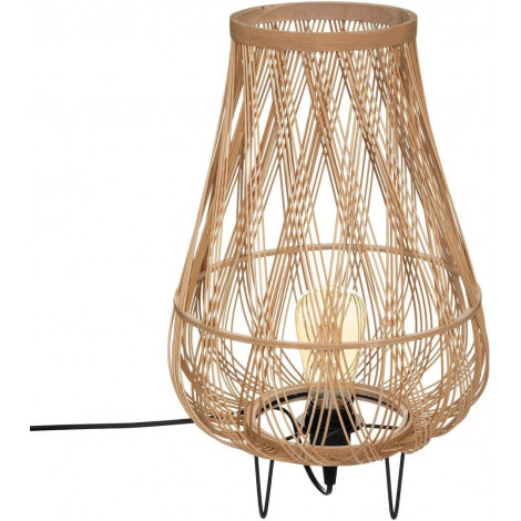 Lampe trépied à poser en bambou "Daria" - Beige - H 44 x D 28 cm|Lampes à poser|AC Deco