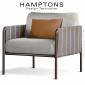 Fauteuil lounge d'extérieur HAMPTONS, structure acier galvanisé peint, assise confort deux coussins, accoudoirs habillage tissu.|Fauteuil / Chauffeuse|100chaises