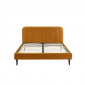 Lit double ANDRE velours jaune moutarde 160x200 sommier inclus|Lit Adulte|Baita Home