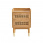 Table de chevet LEON placage chêne et cannage rotin 40cm|Chevet|Baita Home