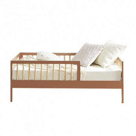 Lit enfant LOU pin massif terracotta 70x140 sommier inclus|Lit|Baita Home