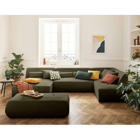 Onyx - pouf d'appoint - en velours côtelé|Banquettes / Bancs / Poufs|BestMobilier