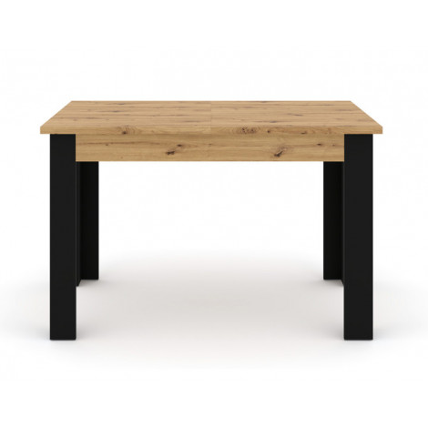 Donnely - table à manger extensible - bois et noir - 4 à 8 personnes|Table|BestMobilier