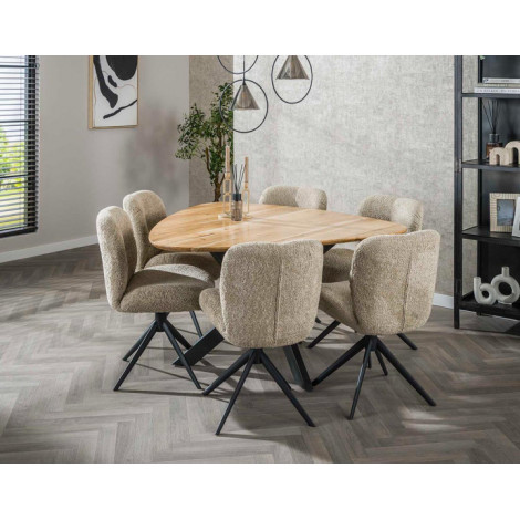 Makana - table à manger - bois massif d'acacia et métal - 6 personnes|Table|BestMobilier