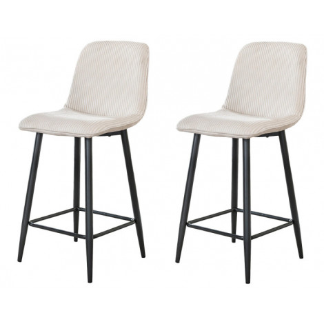 Iris - lot de 2 tabourets - en velours côtelé et velours|Table|BestMobilier