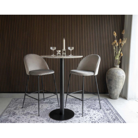 Antigua - lot de 2 tabourets de bar - en velours gris|Chaise|BestMobilier