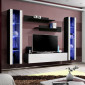 Meuble TV Mural Design "Fly II" 260cm Blanc & Noir|Meuble TV|Paris Prix