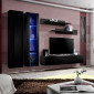 Meuble TV Mural Design "Fly IV" 260cm Noir|Meuble TV|Paris Prix