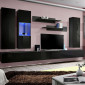 Meuble TV Mural Design "Fly V" 320cm Noir|Meuble TV|Paris Prix