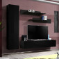 Meuble TV Mural Design "Fly I" 210cm Noir|Meuble TV|Paris Prix