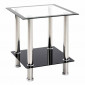 Table d'Appoint en Verre "Sacha" 46cm Noir|Table Basse|Paris Prix