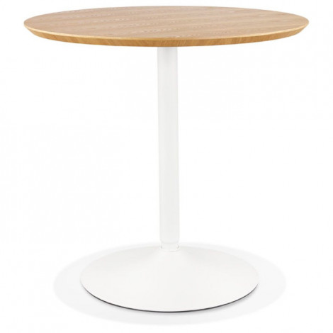 Table de Repas Design "Mivlo" 80cm Naturel & Blanc|Table|Paris Prix