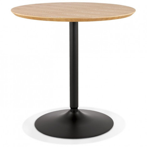 Table de Repas Design "Mivlo" 80cm Naturel & Noir|Table|Paris Prix