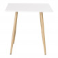 Table à Manger "Polar" 75cm Blanc & Naturel|Table|Paris Prix