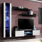 Meuble TV Mural Design "Fly XIX" 210cm Blanc & Noir|Meuble TV|Paris Prix