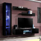 Meuble TV Mural Design "Fly XIX" 210cm Noir|Meuble TV|Paris Prix
