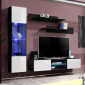 Meuble TV Mural Design "Fly XXII" 210cm Blanc & Noir|Meuble TV|Paris Prix