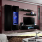 Meuble TV Mural Design "Fly XXII" 260cm Noir|Meuble TV|Paris Prix