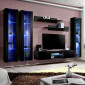 Meuble TV Mural Design "Fly XLIII" 310cm Noir|Meuble TV|Paris Prix