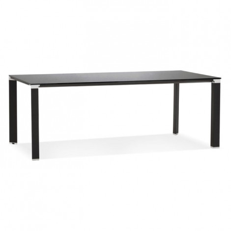 Bureau Design en Verre "Hovik" 200cm Noir|Bureau|Paris Prix