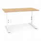 Bureau Hauteur Réglable "Mathew" 140cm Blanc & Naturel|Bureau|Paris Prix