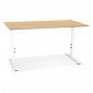 Bureau Hauteur Réglable "Mathew" 160cm Blanc & Naturel|Bureau|Paris Prix