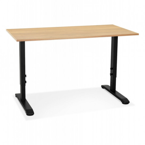 Bureau Hauteur Réglable "Mathew" 140cm Noir & Naturel|Bureau|Paris Prix