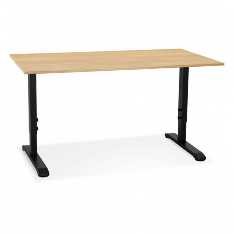 Bureau Hauteur Réglable "Mathew" 160cm Noir & Naturel|Bureau|Paris Prix