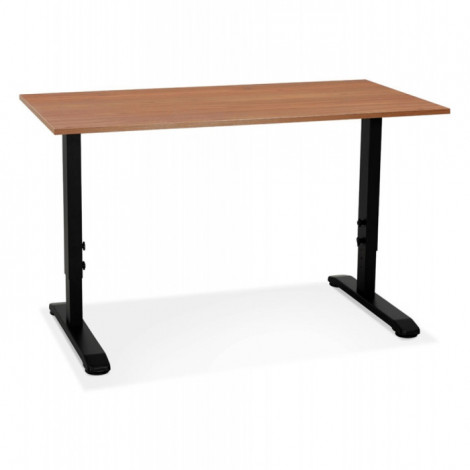 Bureau Hauteur Réglable "Mathew" 140cm Noir & Noyer|Bureau|Paris Prix