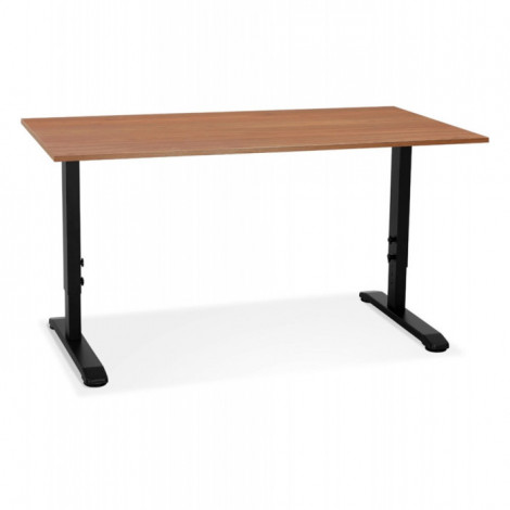 Bureau Hauteur Réglable "Mathew" 160cm Noir & Noyer|Bureau|Paris Prix