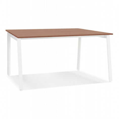 Bureau Bench Double "Rosendo" 140cm Blanc & Noyer|Bureau|Paris Prix