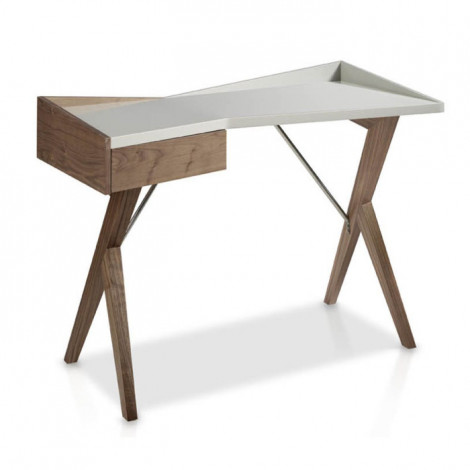 Bureau Design "Robert" 120cm Naturel & Gris Perle|Bureau|Paris Prix