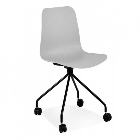 Chaise de Bureau Design à Roulettes "Annie" 80cm Gris|Chaises et Fauteuils|Paris Prix