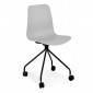 Chaise de Bureau Design à Roulettes "Annie" 80cm Gris|Chaises et Fauteuils|Paris Prix