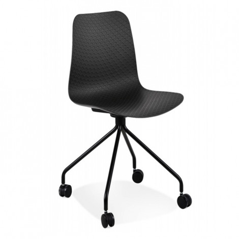 Chaise de Bureau Design à Roulettes "Annie" 80cm Noir|Chaises et Fauteuils|Paris Prix