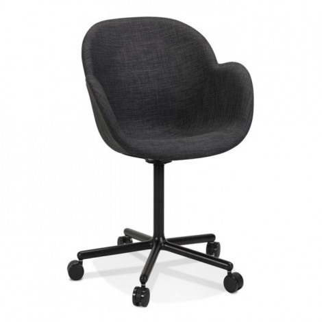 Chaise de Bureau en Tissu "Leah" 85cm Gris Foncé|Chaises et Fauteuils|Paris Prix
