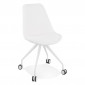 Chaise de Bureau en Tissu Bouclé "Lena" 92cm Blanc|Chaises et Fauteuils|Paris Prix
