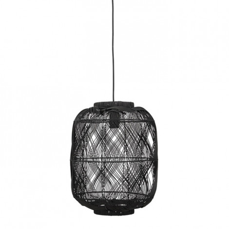 Lampe Suspension en Rotin "Helen" 45cm Noir|Suspensions|Paris Prix