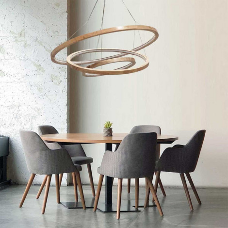 Suspension trois anneaux en bois|Suspensions|Lampe Avenue