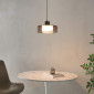 Suspension noire minimaliste verre fumé et LED intégrée - Valdo|Suspensions|Kosilum