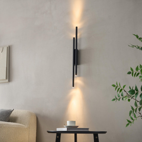 Applique d'intérieur noire quatre points lumineux 70 cm - Gali|Appliques murales|Kosilum
