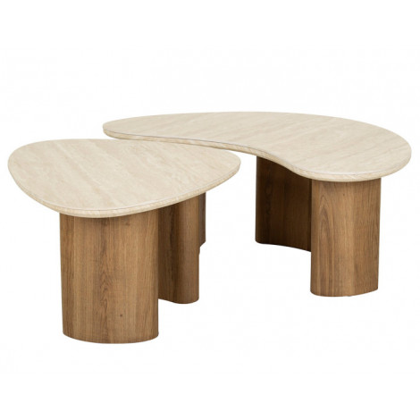 Mohea - lot de 2 tables basses - bois - 88 et 65 cm|Table Basse|BestMobilier