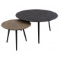 Kahoni - lot de 2 tables basses - doré et noir - 74 et 58 cm|Table Basse|BestMobilier