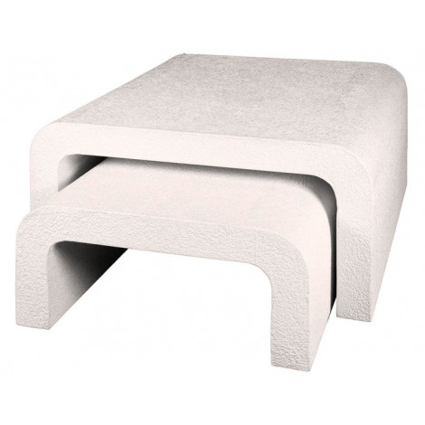 Mahara - lot de 2 tables basses - en marbre composite - 90 et 70 cm|Table Basse|BestMobilier