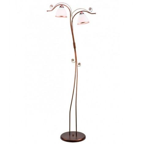 Lampadaire Retro Verre,acier Marron 2 ampoules 158cm|Lampadaire|Luminaire Center